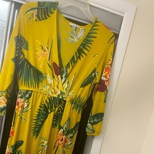 Floral Yellow Maxi Dress